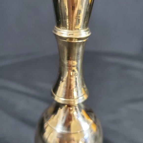 VTG Solid Brass Hand Bell with Long Handle | 8" Polished School Desk Bell | Mid - Picture 7 of 8